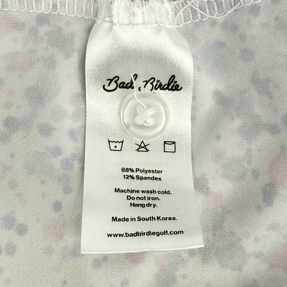 Bad Birdie Polo Shirt Men 2XL White Paint Splatter Golf Performance Stretch - Picture 11 of 11
